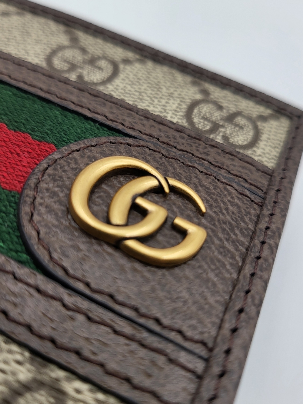 GUCCI GG Supreme Monogram Web Mens Ophidia Bi-Fold Wallet 597606 Beige New Acero - Picture 11 of 15